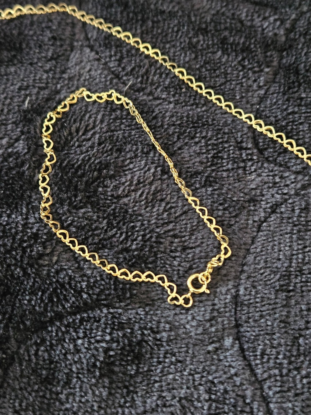10K  SOLID YELLOW GOLD 2 PC. HEART LINK BRACELET 7.5 IN /NECKLACE 18 IN.