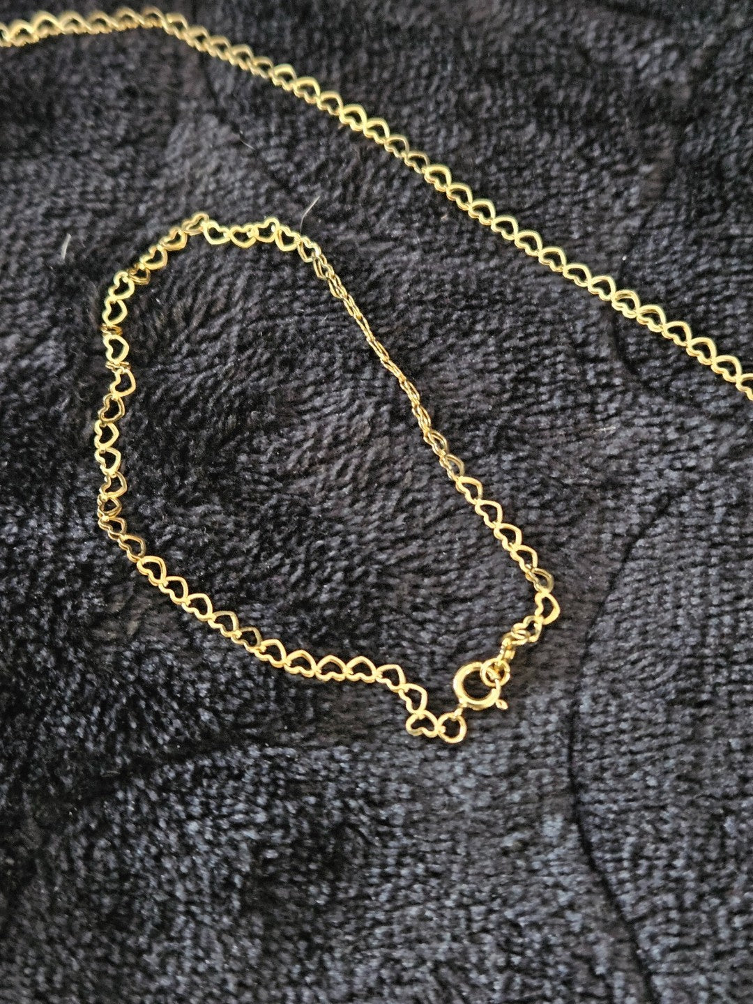 10K  SOLID YELLOW GOLD 2 PC. HEART LINK BRACELET 7.5 IN /NECKLACE 18 IN.