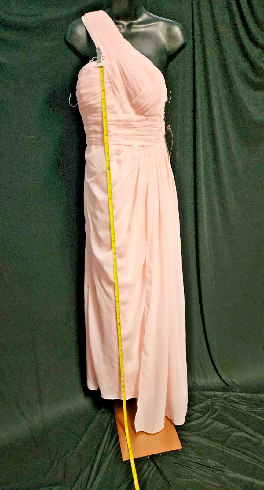 WOMEN'S SZ 10 PINK ONE SHOULDER CHIFFON PROM/FORMAL/BRIDESMAID GOWN NWT