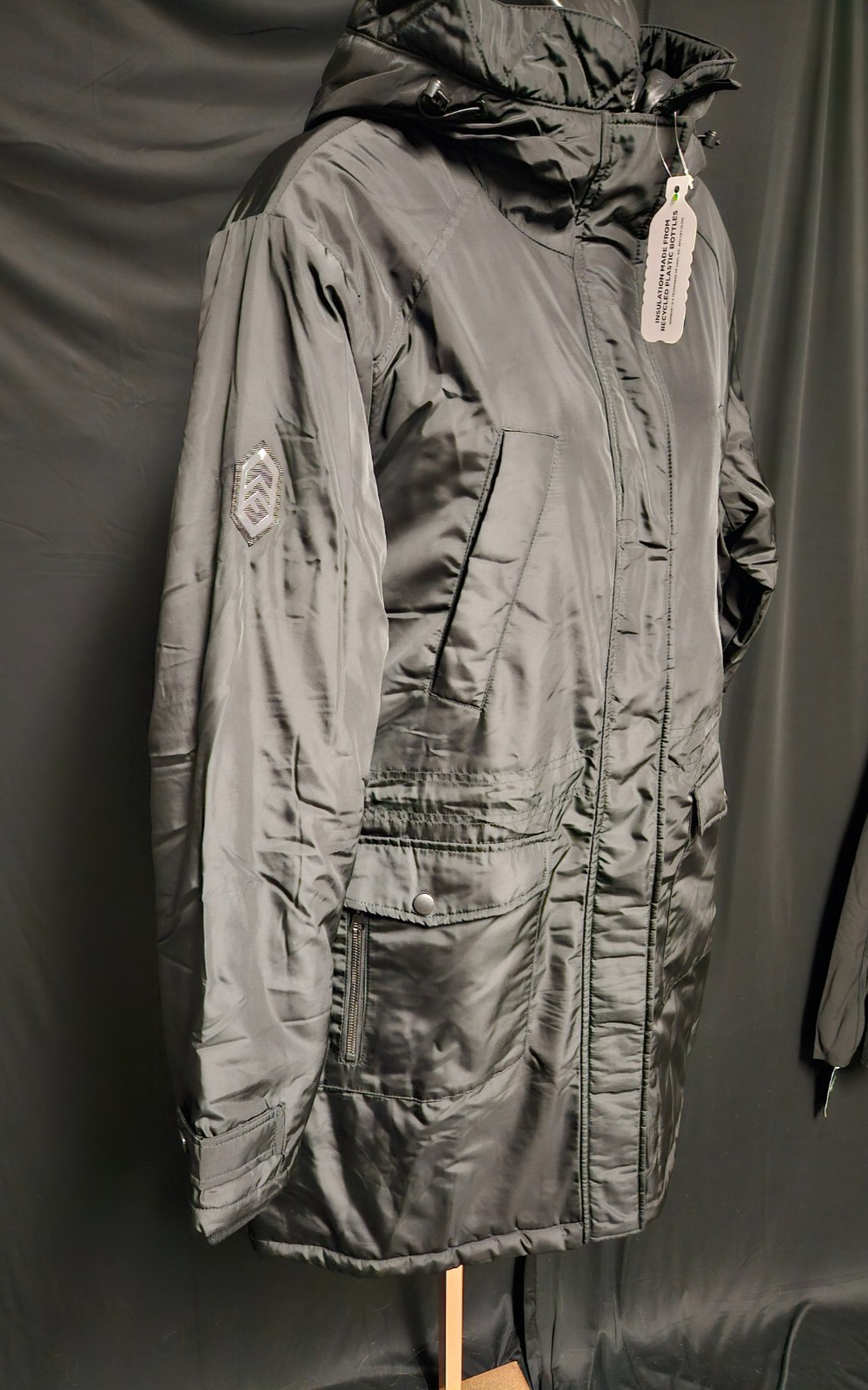 FREE COUNTRY WOMEN'S SIZE L ARCTIC ANORAK LONG BLACK JACKET/PARKA NWT