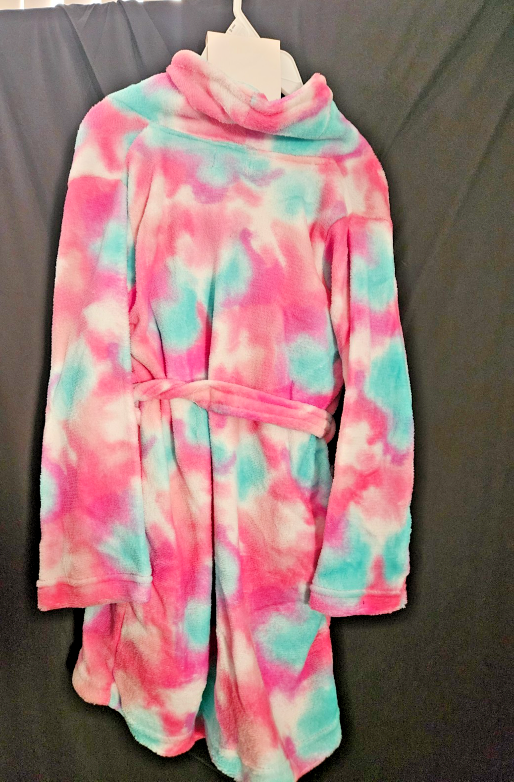 Rene Rofe GIRL Sz 6/6X Fuzzy Robe & Slipper Set Cotton Candy Colored