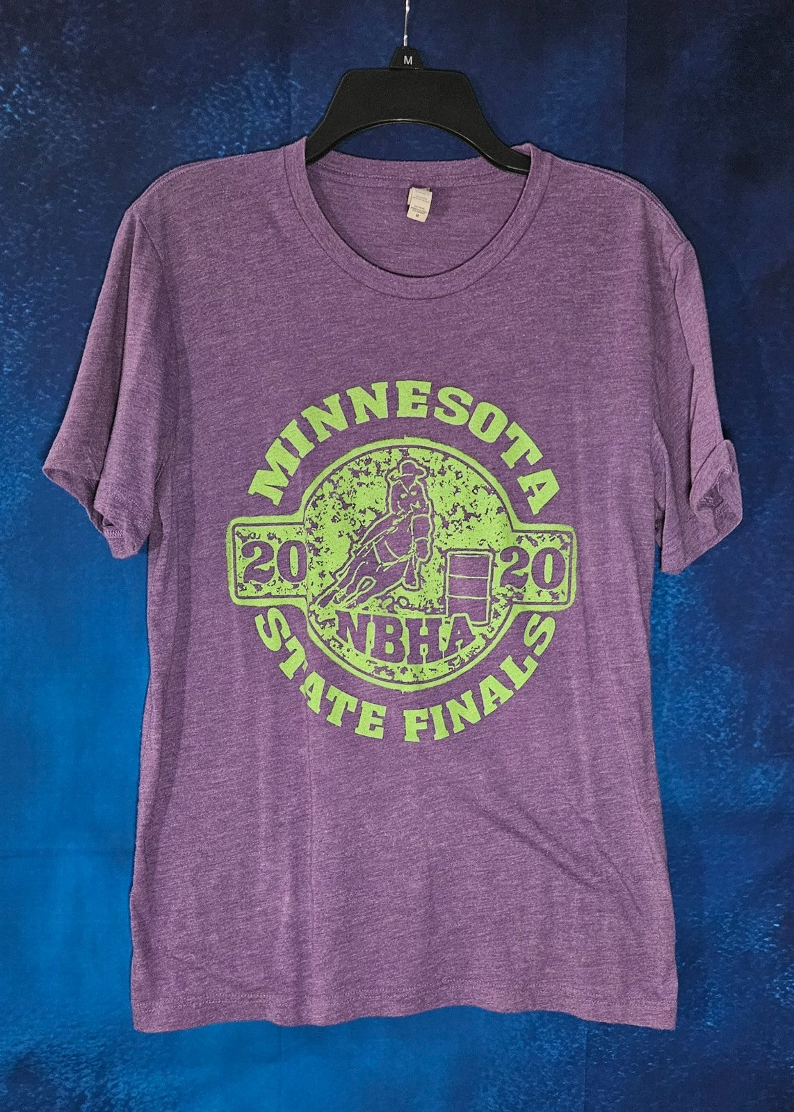 WOMEN'S MEDIUM 2020 MINNESOTA NBHA STATE FINALS PURPLE T-SHIRT NEW W/O TAGS