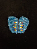 NATIVE AMERICAN HANDMADE BEADED BLUE/GREEN BUTTERFLY BARRETTE BY V. MOHAWK