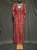 EXQUISITE SIZE 14 WINE LACE ZIPPER BACK COWL BACK FORMAL GOWN NWT PROM/WEDDING