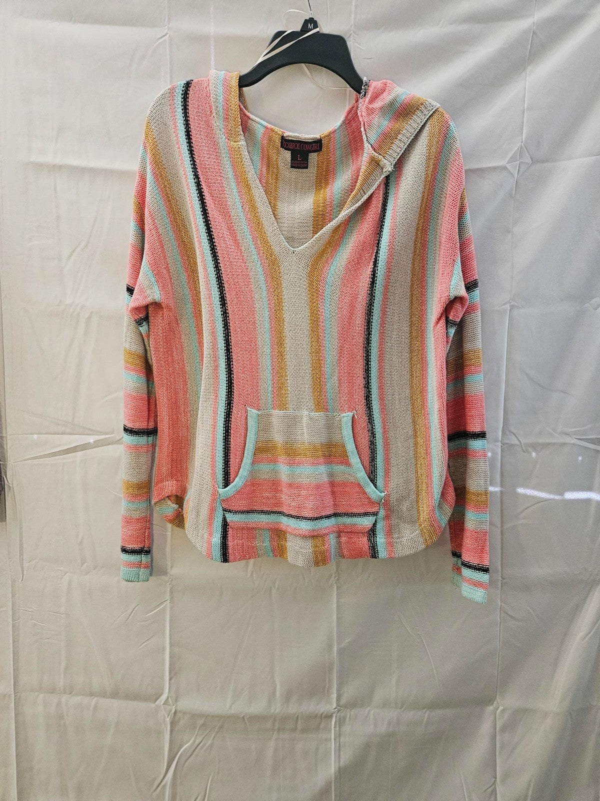 Women's Rock & Roll Cowgirl Multi-colored Hooded Sweater Size Large