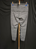LULULEMON SIZE 6  HEATHERED BLACK/WHITE STRIPED HIGH WAISTED LEGGINGS