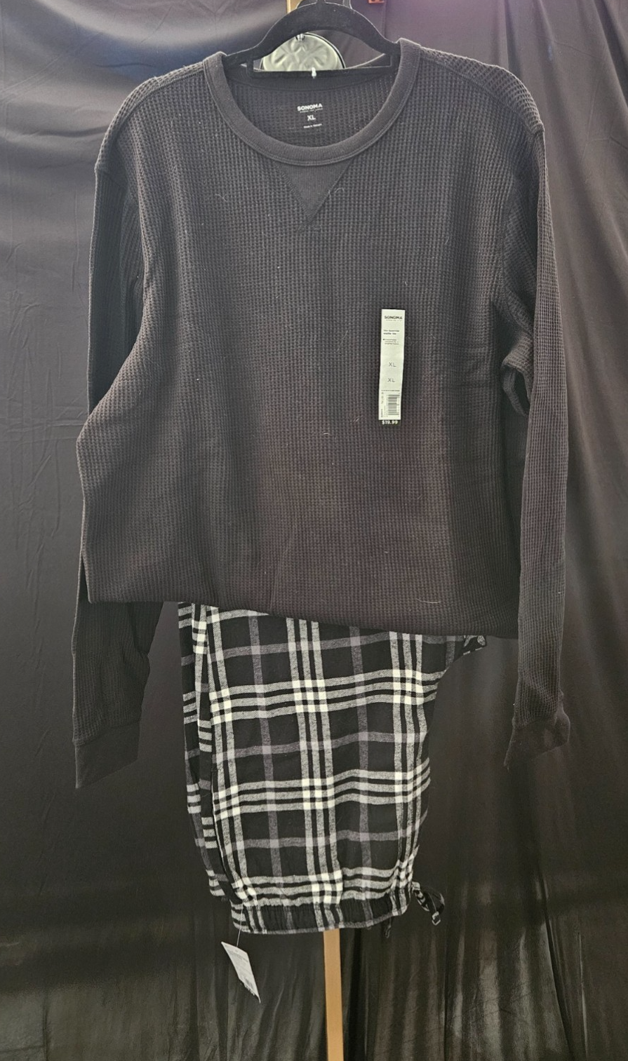 MEN'S XL THE ESSENTIAL FLANNEL PAJAMA PANTS & THERMAL TOP NWT