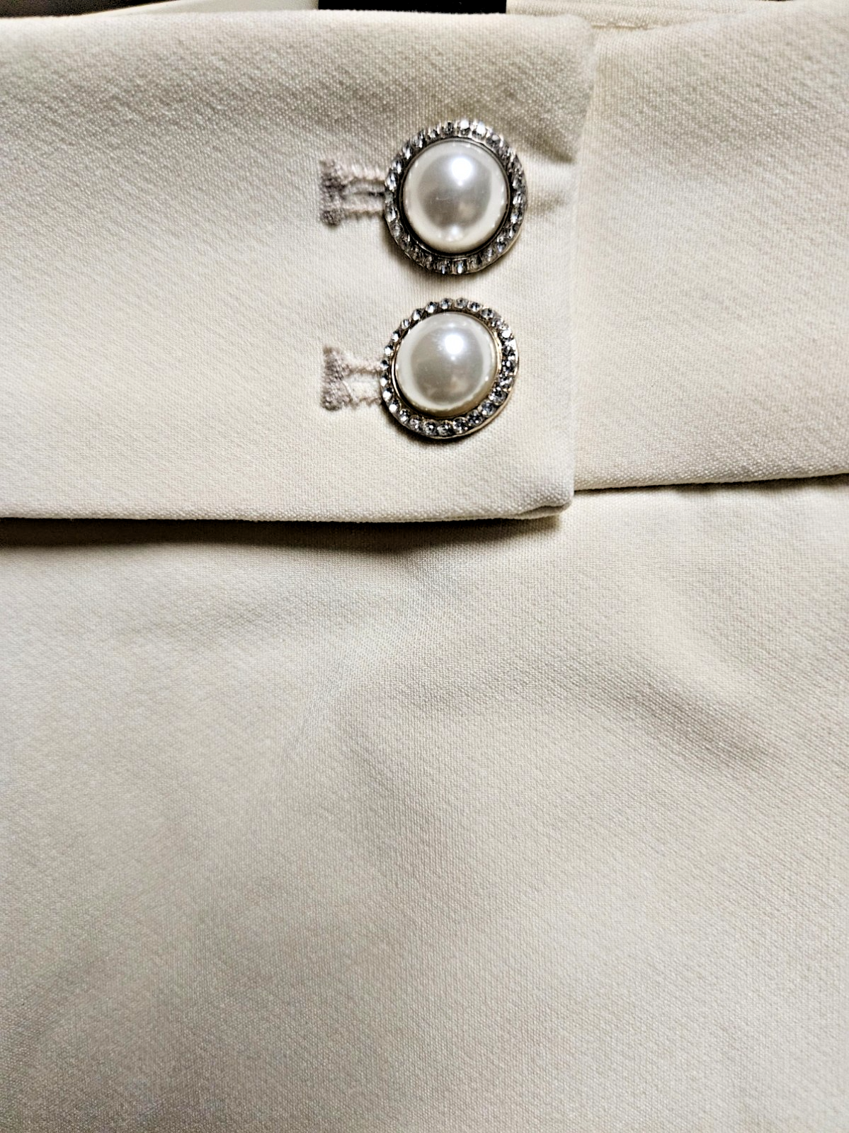 WOMEN'S SIZE 8 RACHEL ZOE HIGH RISE SLIM LEG BEIGE CRYSTAL/PEARL DRESS PANT NWT