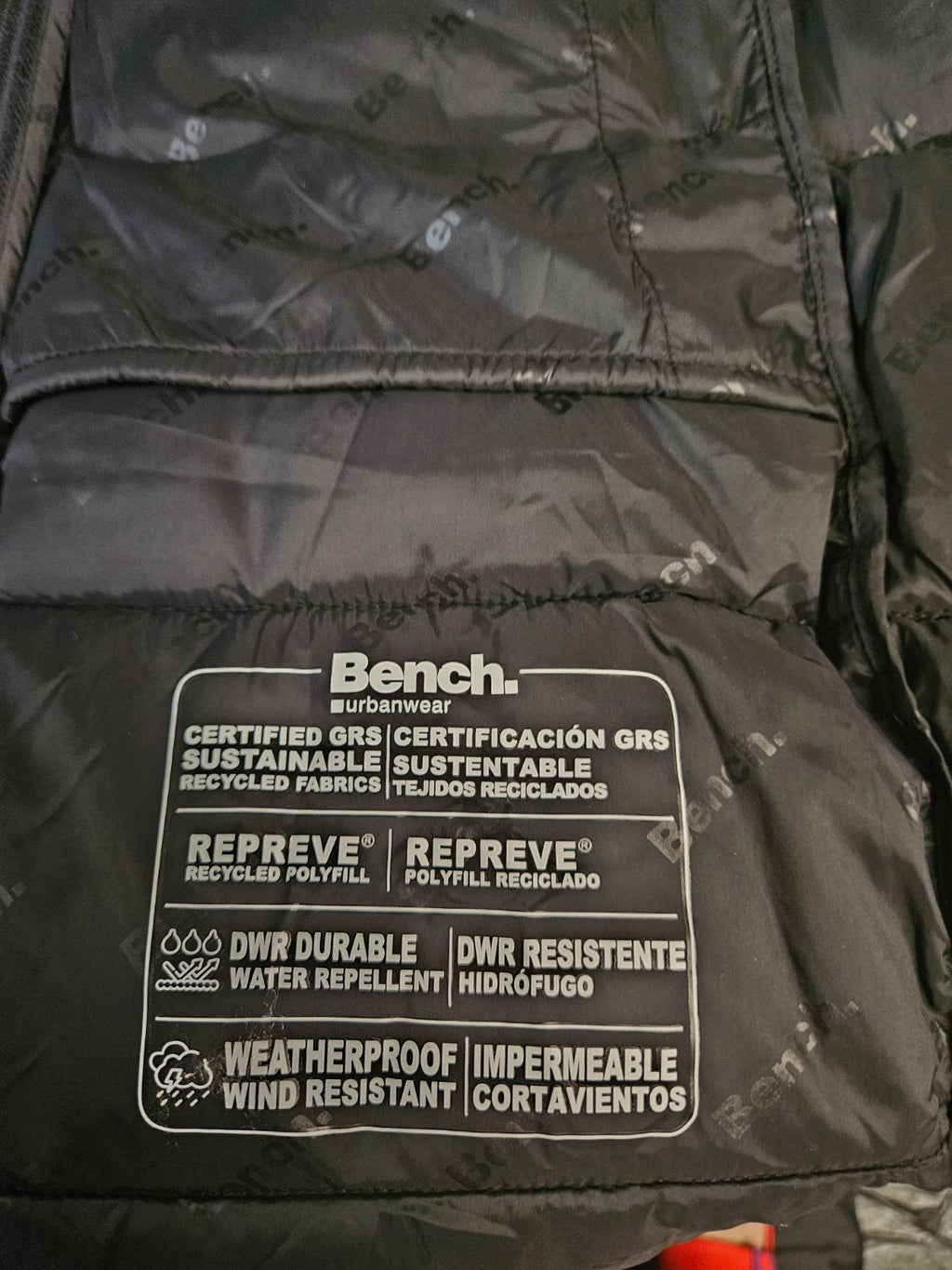 Bench Women's Hooded Long Puffer Coat Jacket, Black, Size M  NWT
