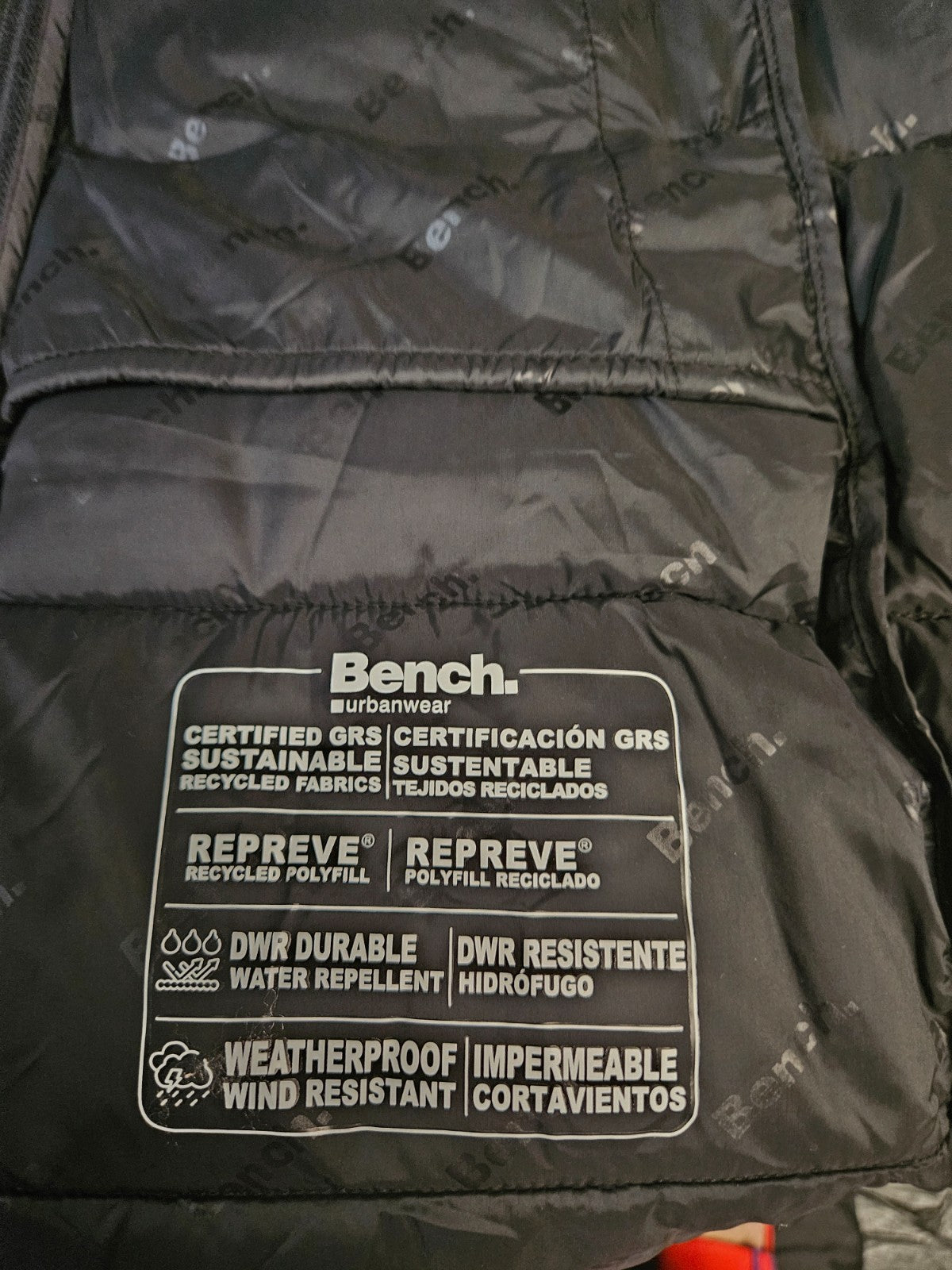 Bench Women's Hooded Long Puffer Coat Jacket, Black, Size M  NWT