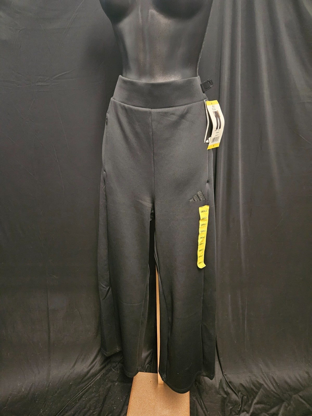 WOMEN'S ADIDAS SZ SMALL BLACK WIDE LEG ATHLETIC PANT NWT