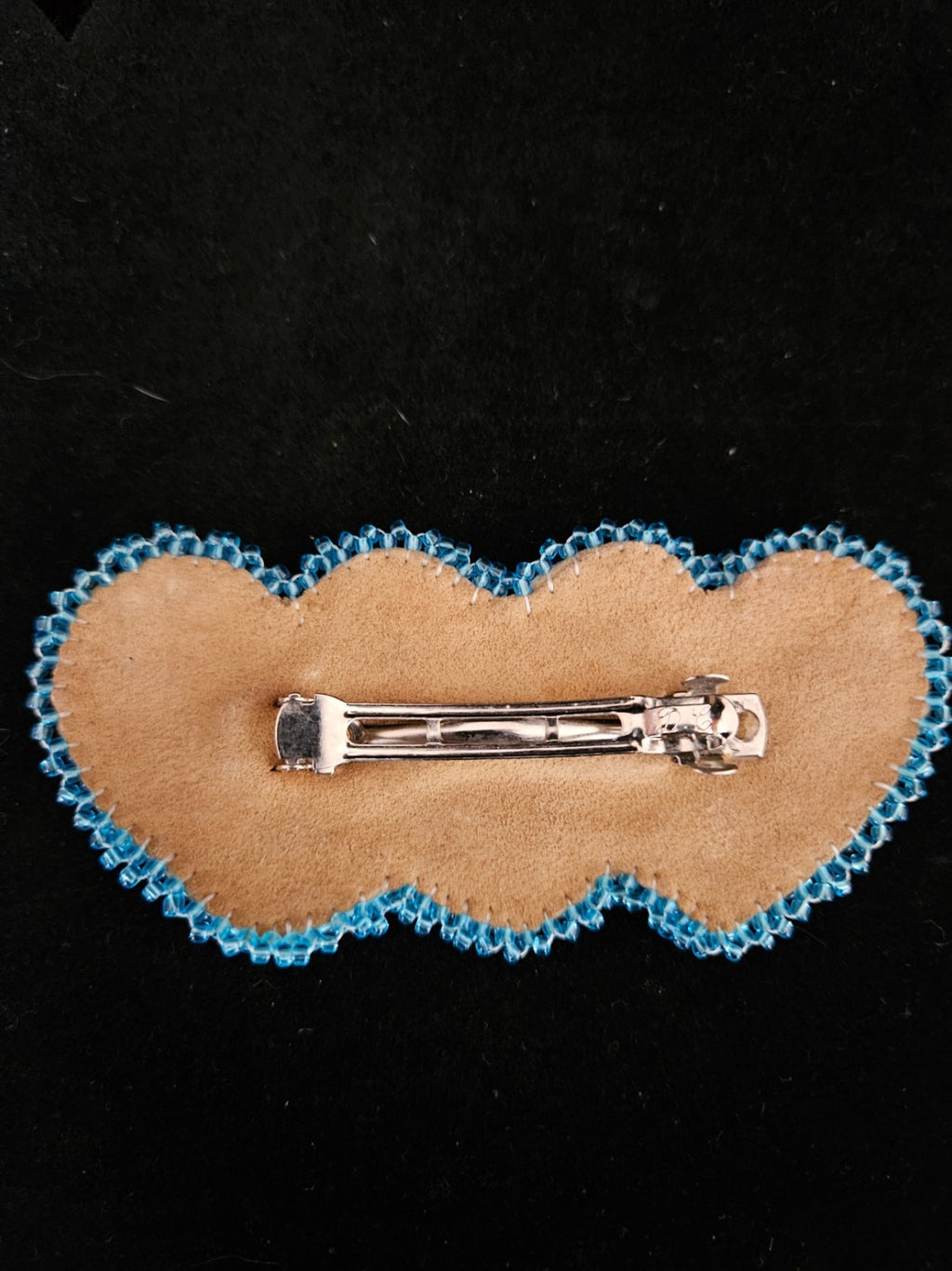 NATIVE AMERICAN HANDMADE BEADED 3-HEART BARRETTE BY V. MOHAWK