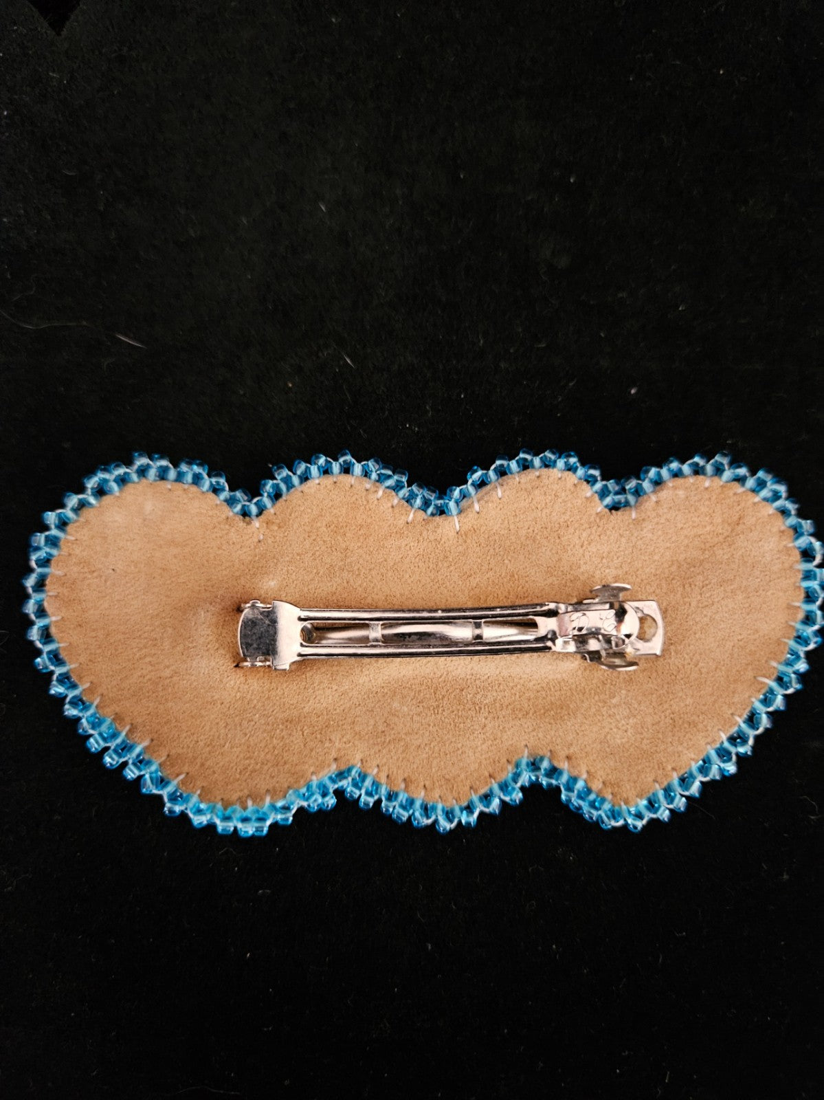 NATIVE AMERICAN HANDMADE BEADED 3-HEART BARRETTE BY V. MOHAWK
