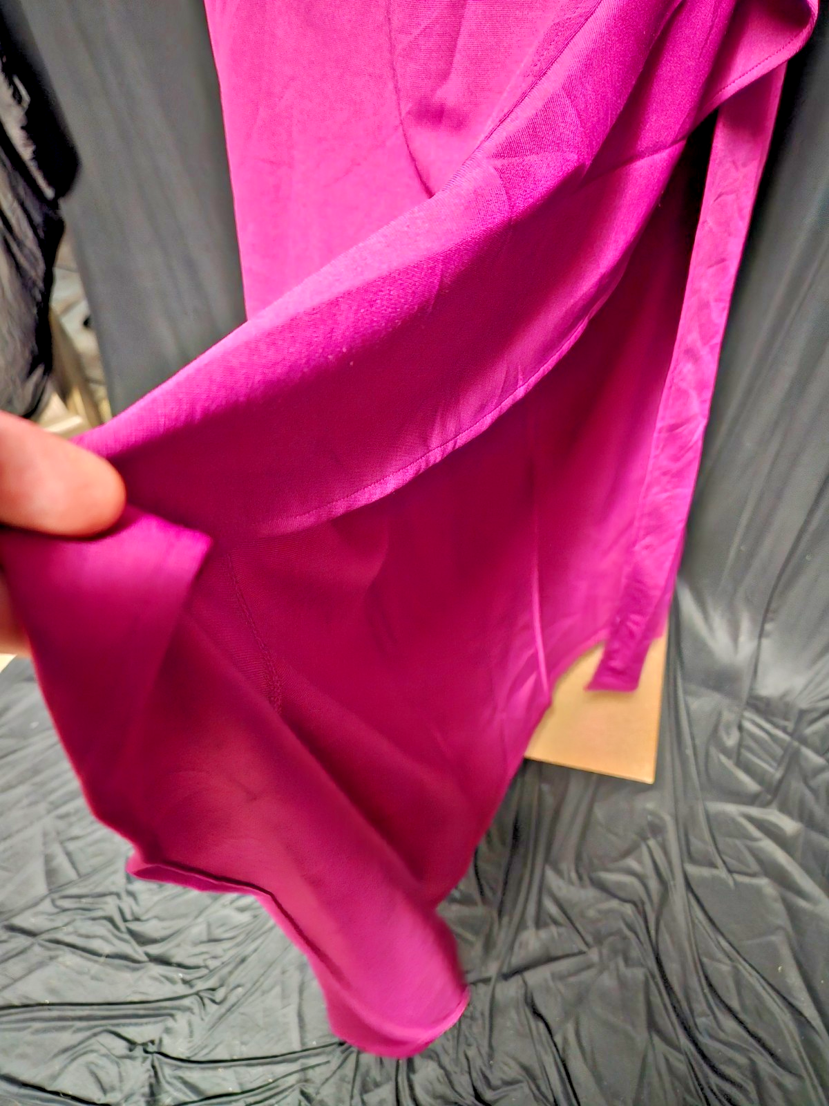 FAERIESTY ONE SHOULDER RUFFLED SCUBA GOWN PROM/FORMAL SIZE 8 NWT FUCHSIA/MAGENTA