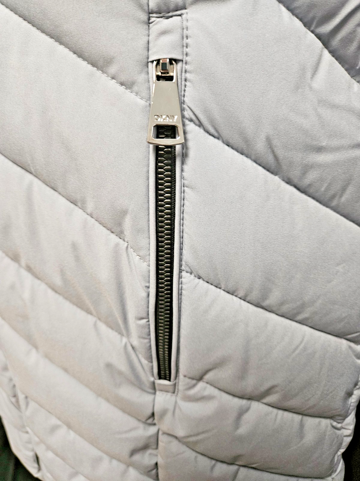 DKNY SZ SMALL WOMEN'S LONG GRAY PUFFER COAT NWT