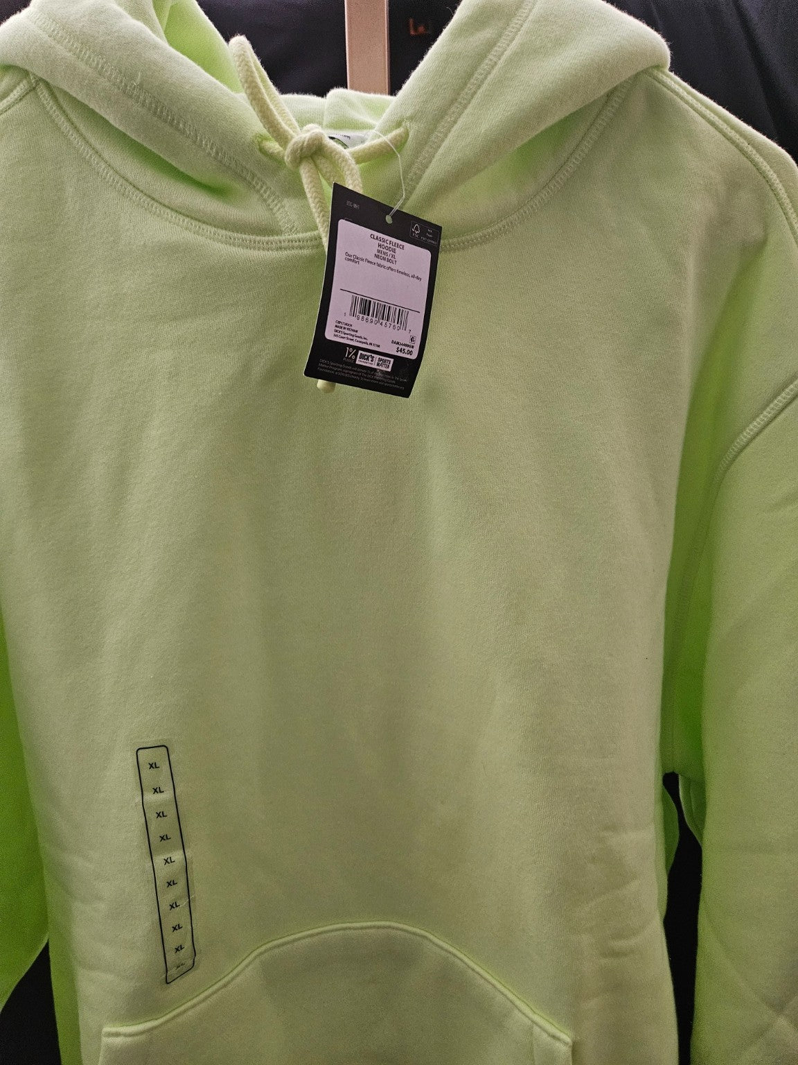 MEN'S DSG SZ XL ACTIVE FLEECE HOODIE NEON BOLT NWT
