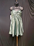 SAGE GREEN SATIN BABYDOLL FORMAL/COCKTAIL/PROM DRESS SIZE 4