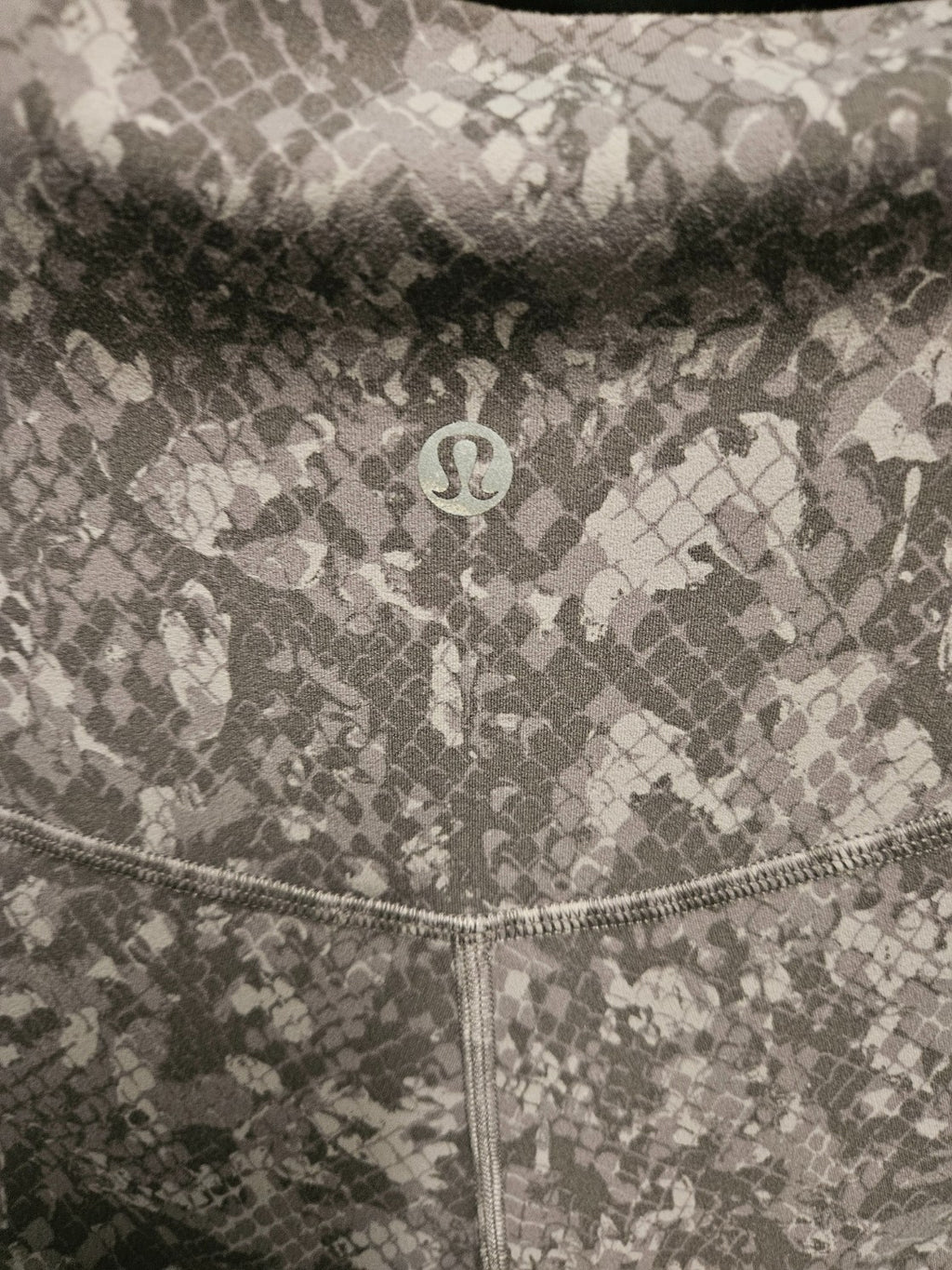 LULULEMON SIZE 8 HIGH WAISTED 25 inseam GRAY SNAKE SKIN PRINT LEGGINGS