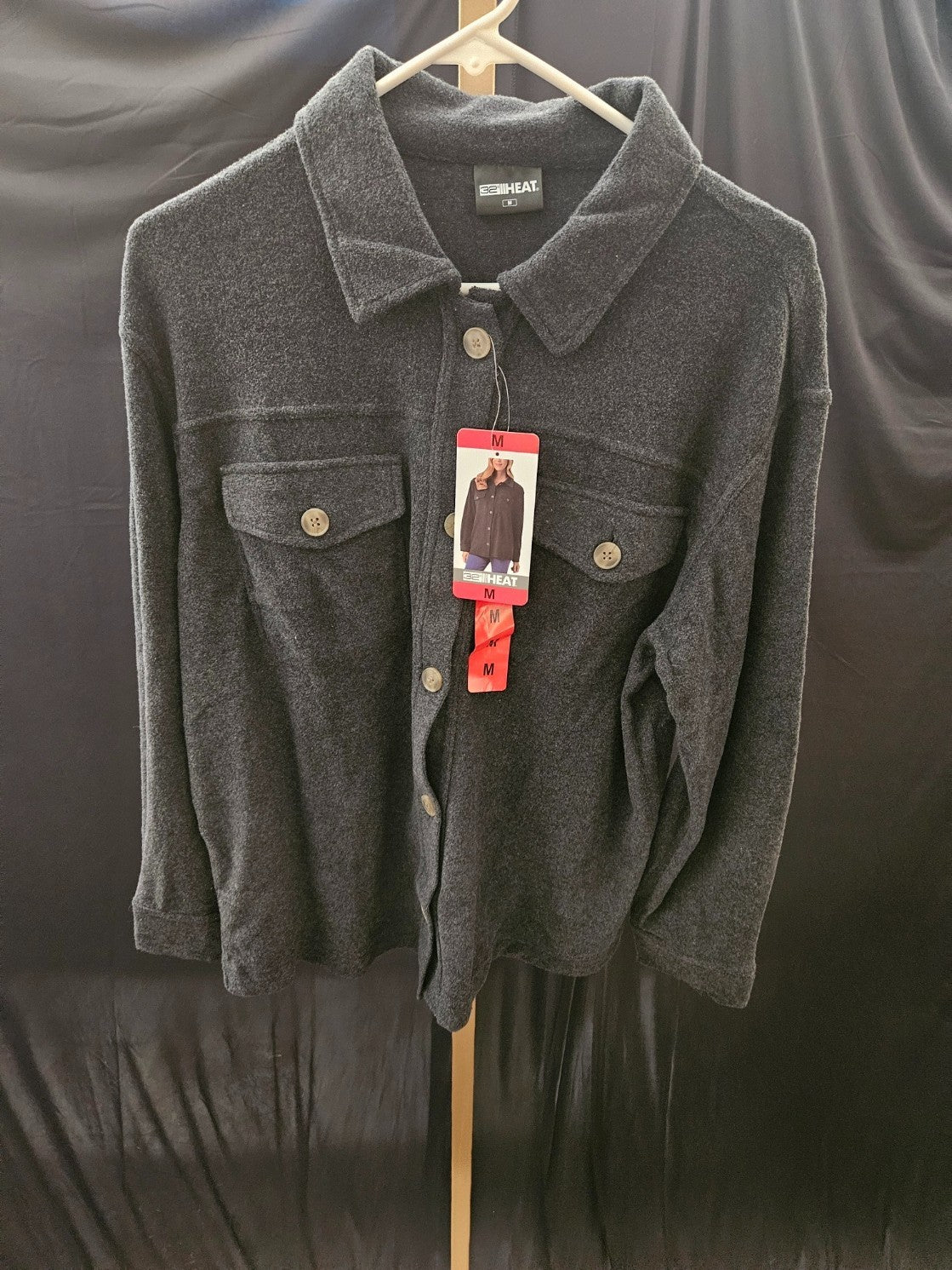 WOMEN'S SZ M 32 DEGREE BUTTON UP FLANNEL/FLEECE SHIRT NWT