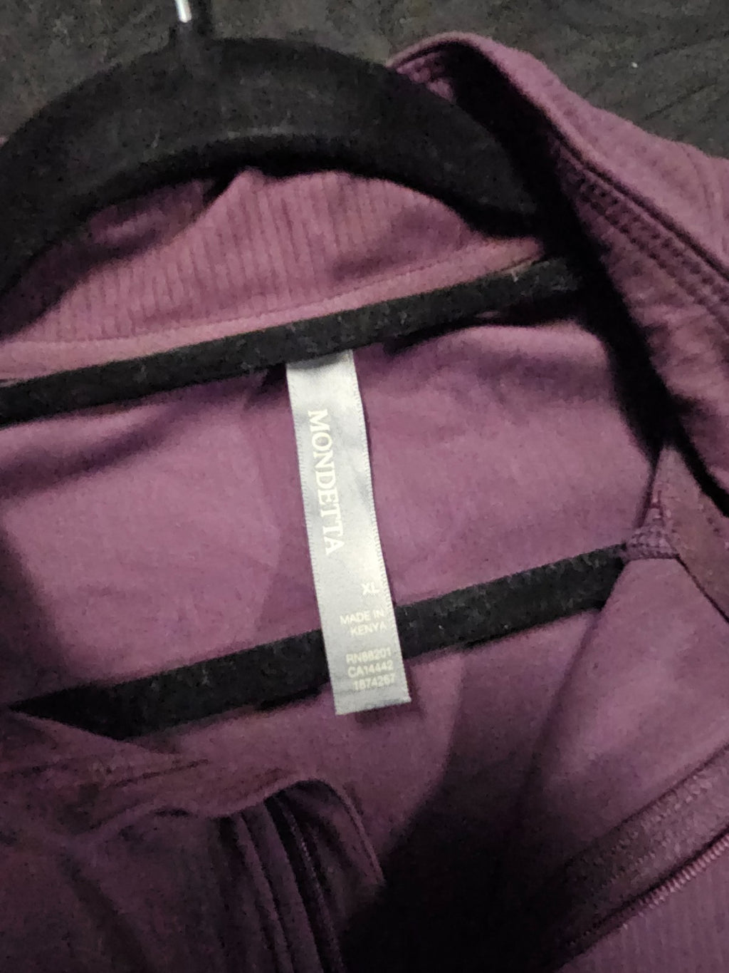WOMEN'S XL MONDETTA QUARTER ZIP ATHLETIC SHIRT