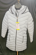 DKNY SZ SMALL WOMEN'S LONG GRAY PUFFER COAT NWT