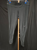 NIKE DRI-FIT SZ S BLACK ZIP LEG ATHLETIC RUNNING PANTS USED