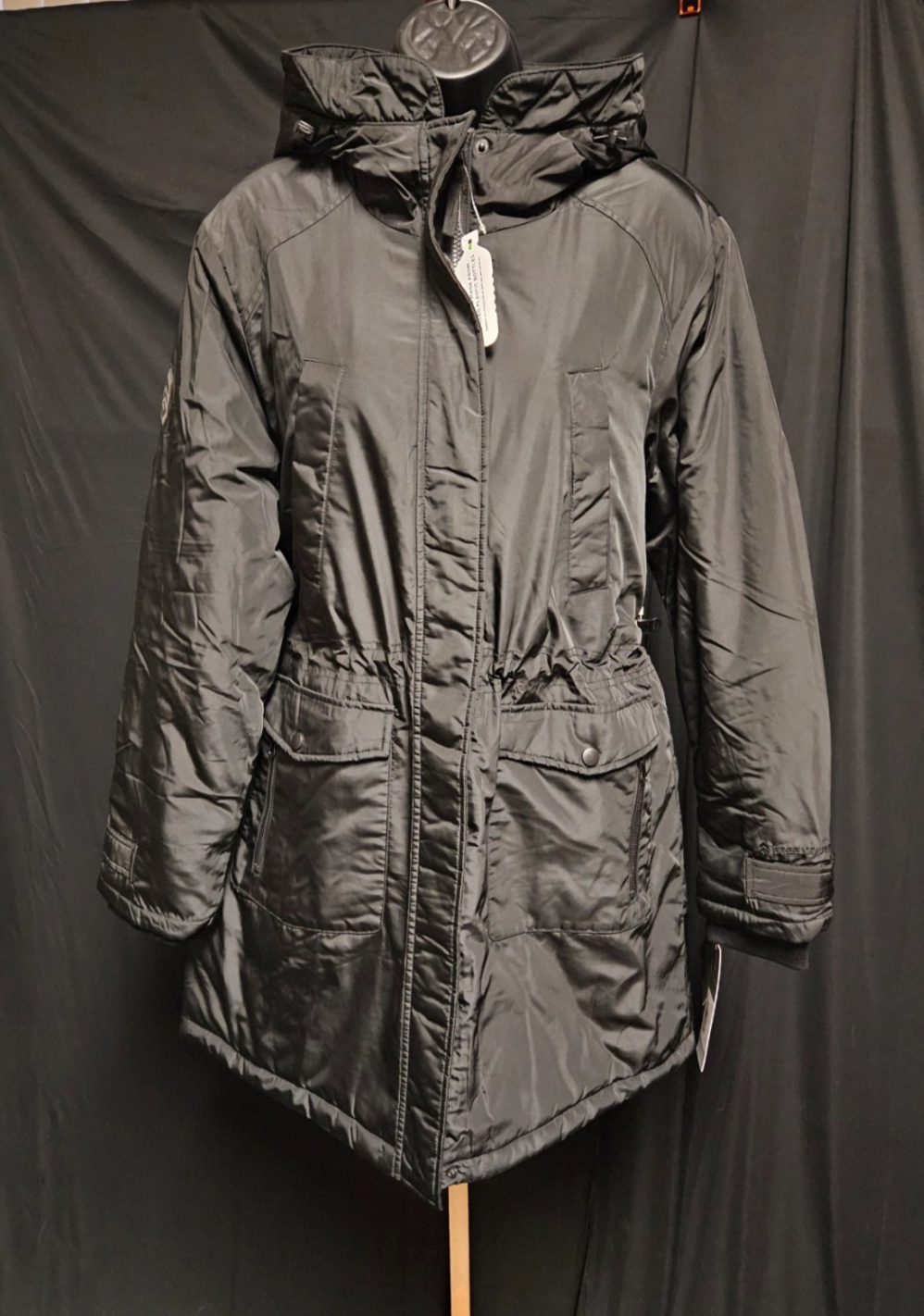 FREE COUNTRY WOMEN'S SIZE L ARCTIC ANORAK LONG BLACK JACKET/PARKA NWT