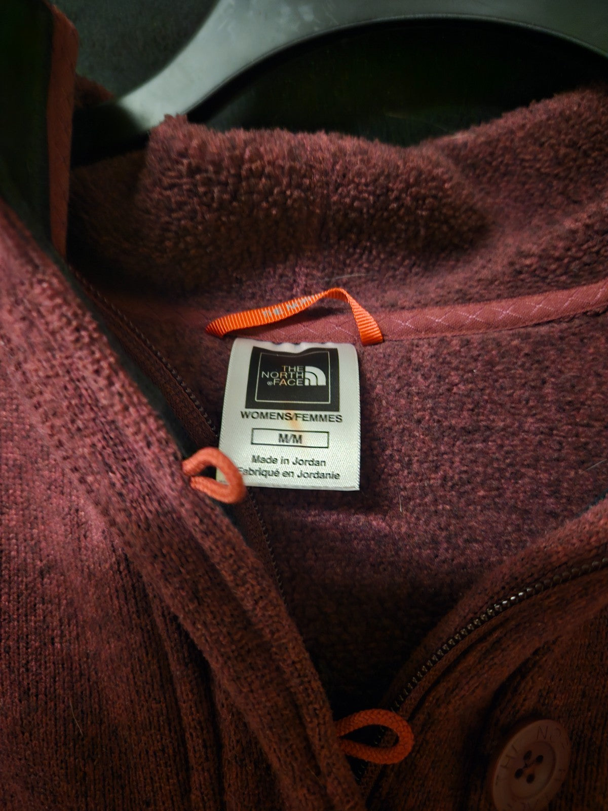 The North Face Women’s Fleece Hooded Pullover Sweater Hood Maroon Size Medium