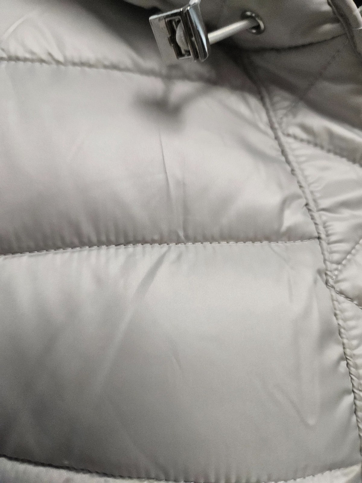 KENNETH COLE SILVER QUILTED ANORAK JACKET SIZE M DRAWSTRING WAIST NWT