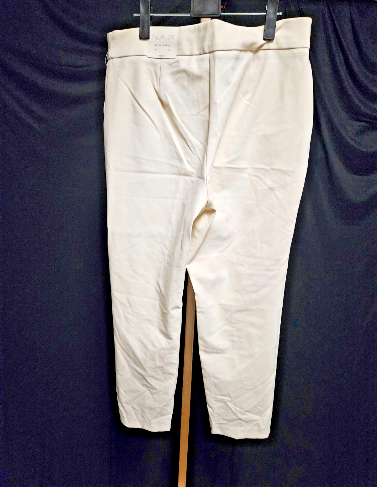 WOMEN'S SIZE 8 RACHEL ZOE HIGH RISE SLIM LEG BEIGE CRYSTAL/PEARL DRESS PANT NWT