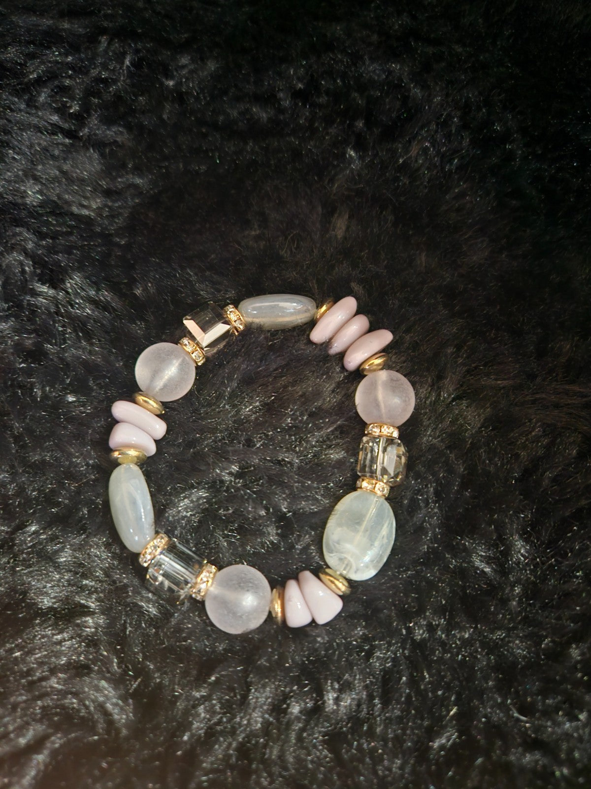 OFF PARK COLLECTION MULTI COLORED RESIN&CRYSTAL GOLD PLATED SET OF BEAD BRACELET