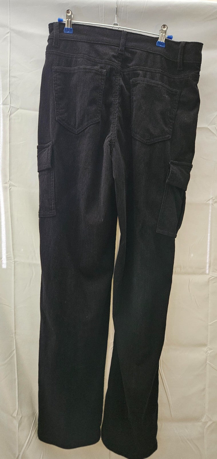 Women's Shein Black Corduroy Cargo Dress Pant Size Large