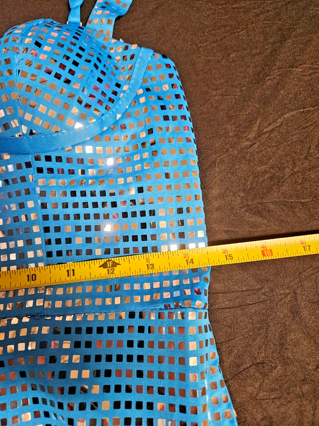 BRIGHT BLUE SEQUINED SIZE 6 SHORT PROM/COCKTAIL DRESS