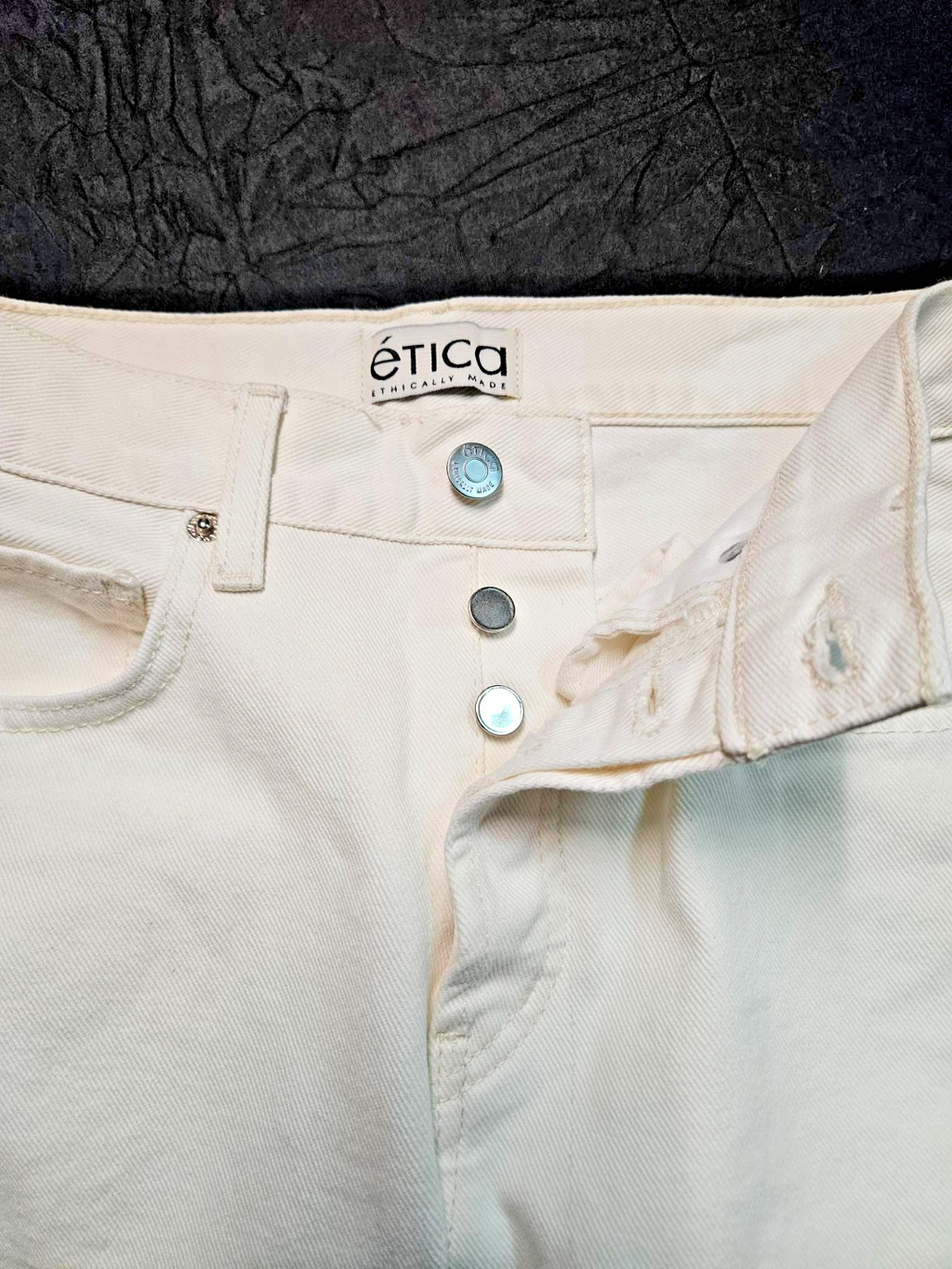 Women s ETICA Wide Leg Beige Jeans Size 25 button fly