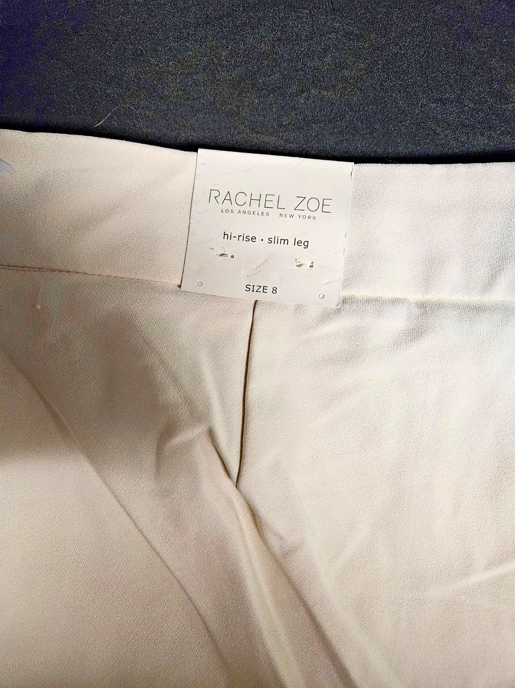 WOMEN'S SIZE 8 RACHEL ZOE HIGH RISE SLIM LEG BEIGE CRYSTAL/PEARL DRESS PANT NWT