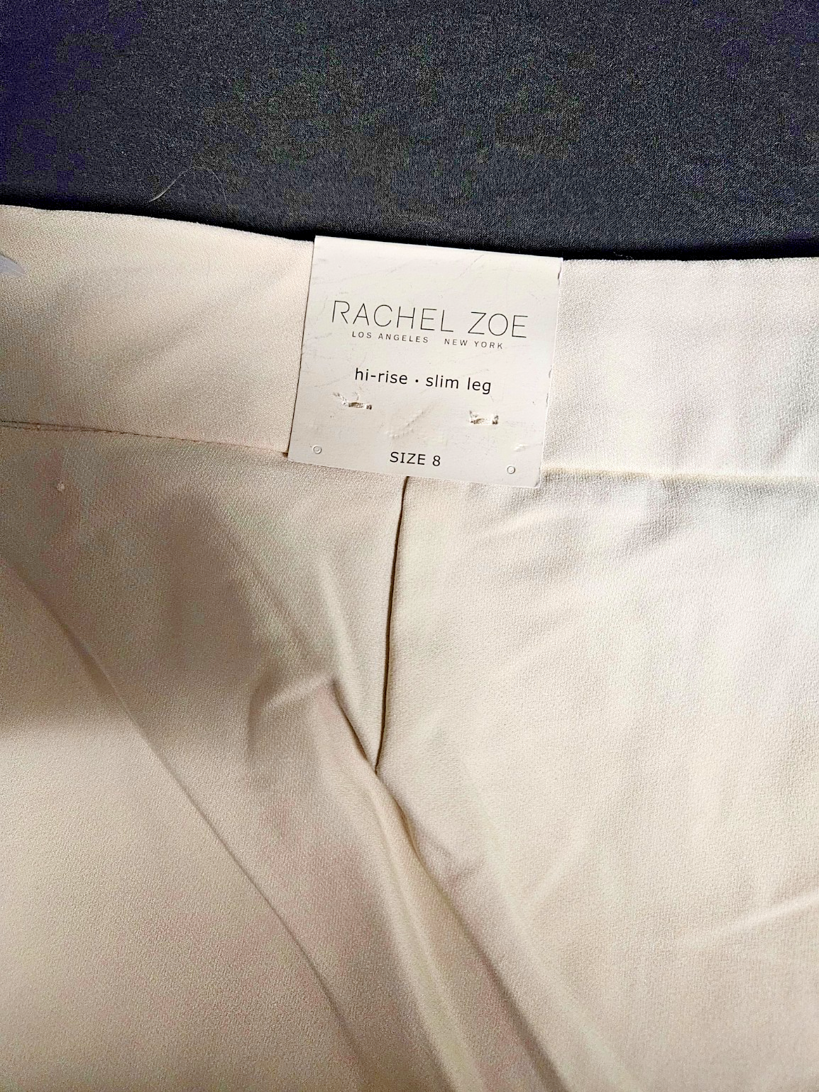 WOMEN'S SIZE 8 RACHEL ZOE HIGH RISE SLIM LEG BEIGE CRYSTAL/PEARL DRESS PANT NWT
