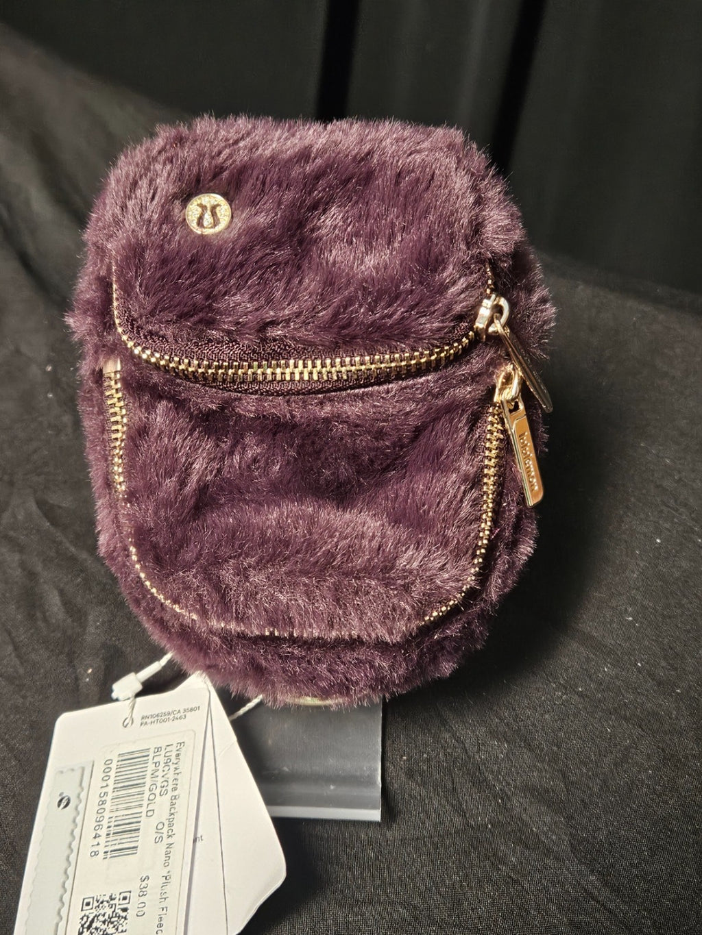 LULULEMON "NANO" EVERYWHERE BACKPACK PURPLE PLUSH/GOLD HARDWARE NWT