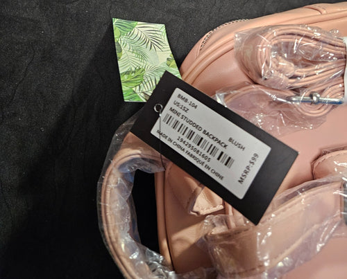 *NWT* Badgley Mischka Mini Studded Backpack Quilted- Blush