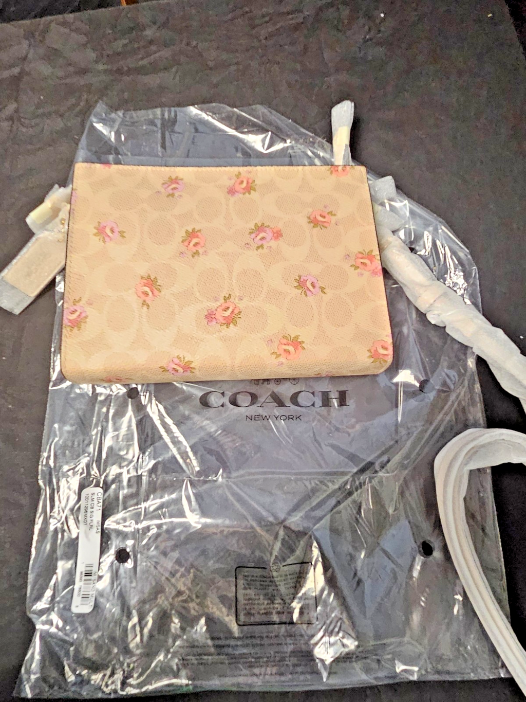 COACH SLIM CROSSBODY BAG IN SIGNATURE CANVAS FLORAL PRINT 7 X 5 X1  1/4