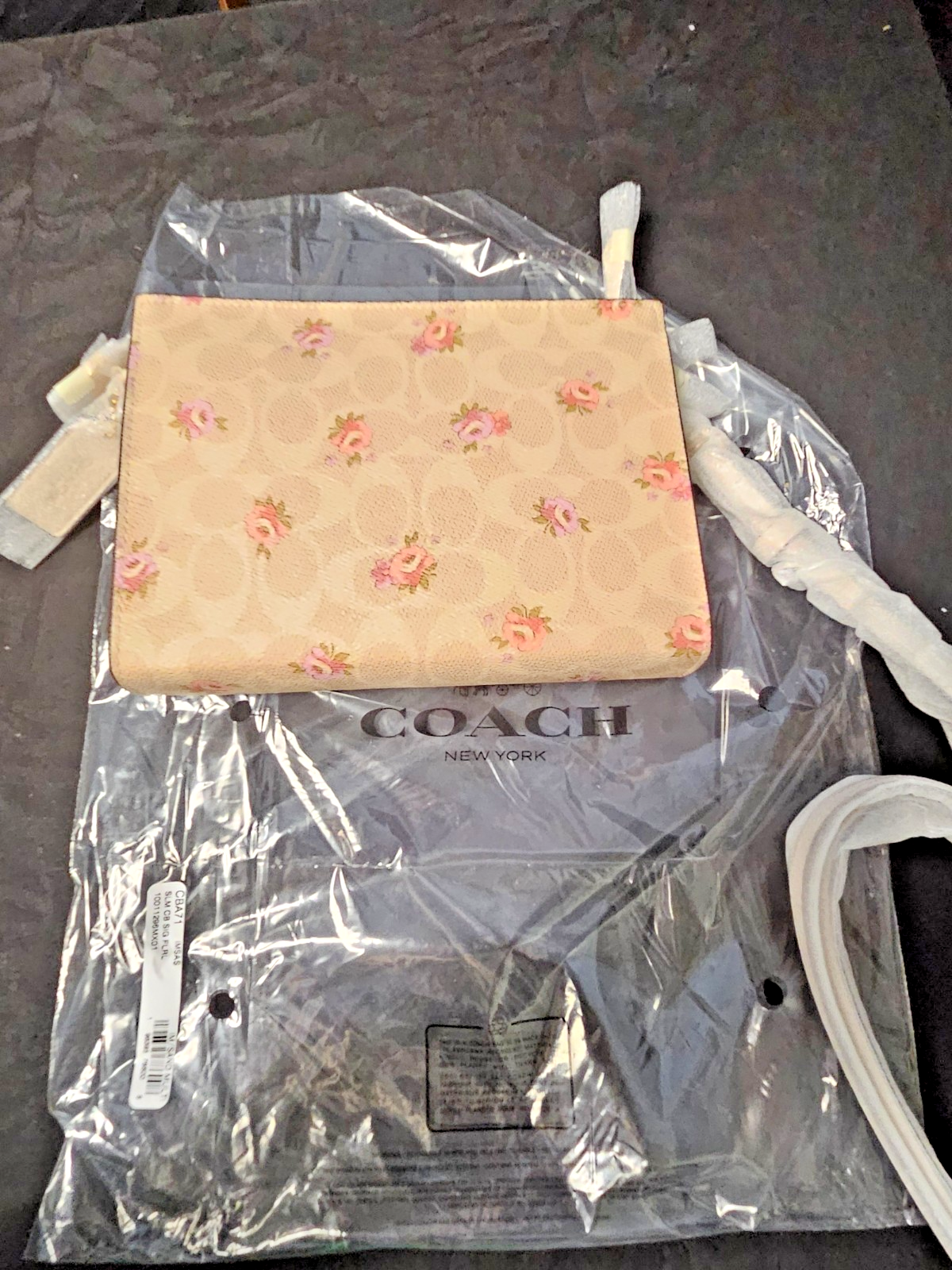COACH SLIM CROSSBODY BAG IN SIGNATURE CANVAS FLORAL PRINT 7 X 5 X1  1/4