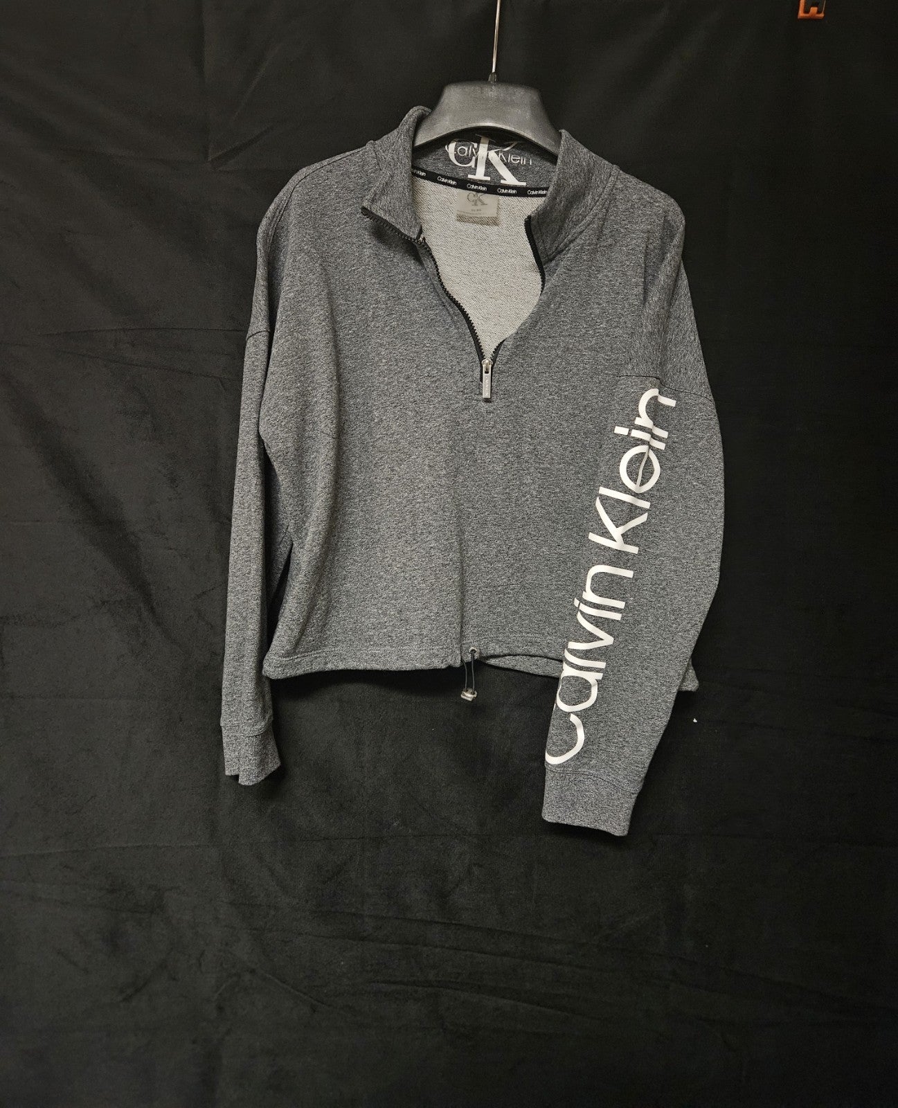 Women's Size XL Calvin Klein Crop Sweatshirt toggle tie at waist