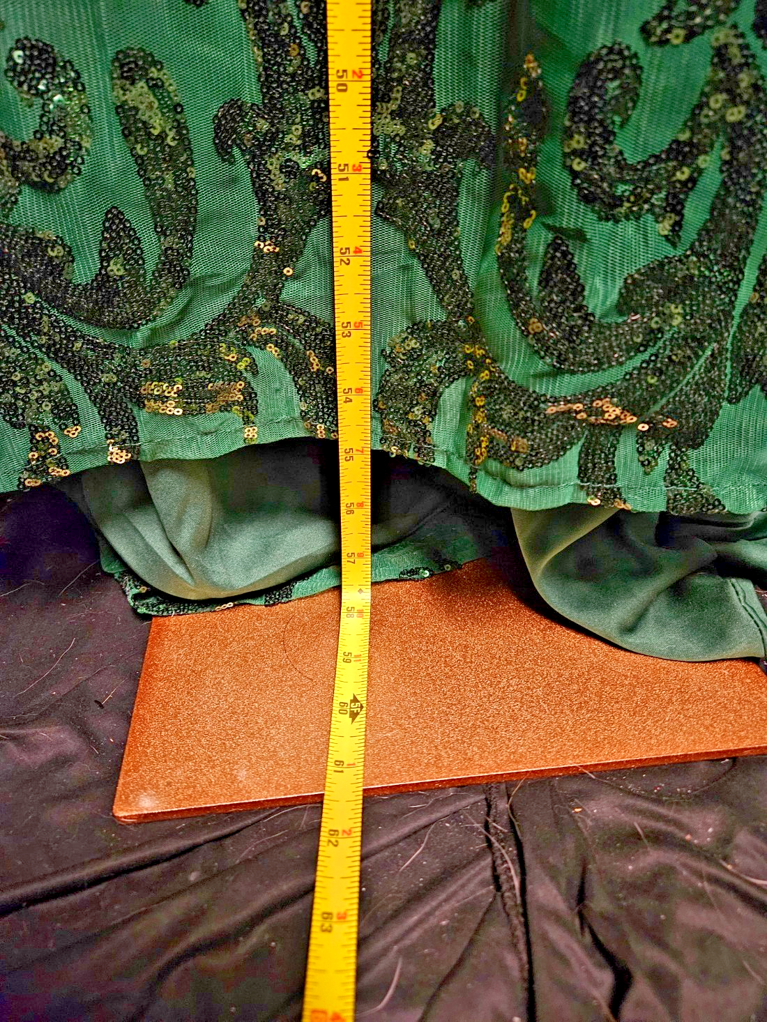 WOMEN'S SIZE 10/12 L DK GREEN SEQUINED MERMAID GOWN PROM/FORMAL NWT