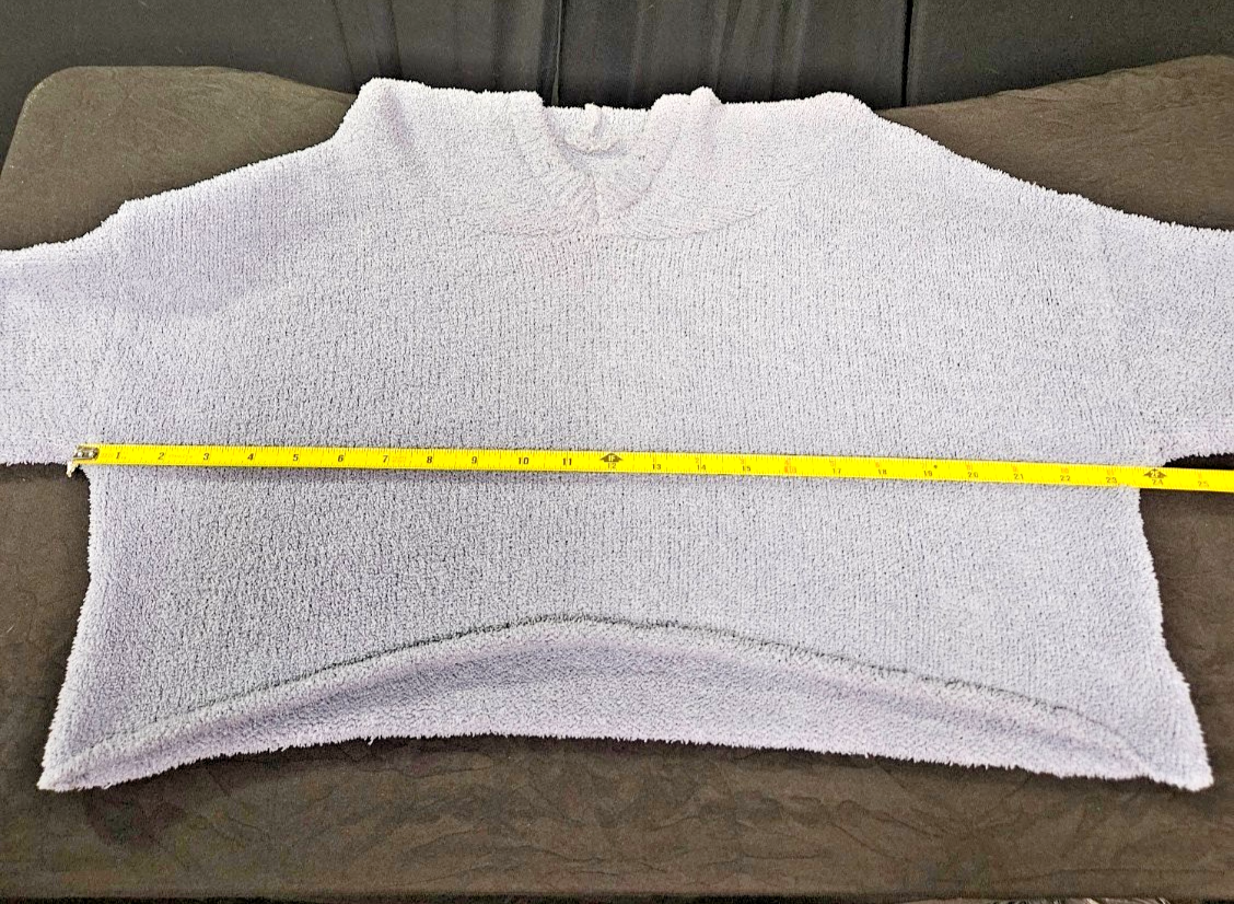 WOMEN'S FITS SIZE 8 LAVENDAR/GRAY CHUNKY FLEECE PULLOVER CROP HOODIE RELAXED FIT