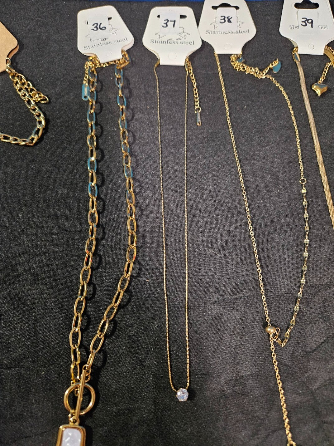 10k YELLOW GOLD PLATED OVER STAINLESS  ASST. NECKLACE & BRACELET YOU PICK #
