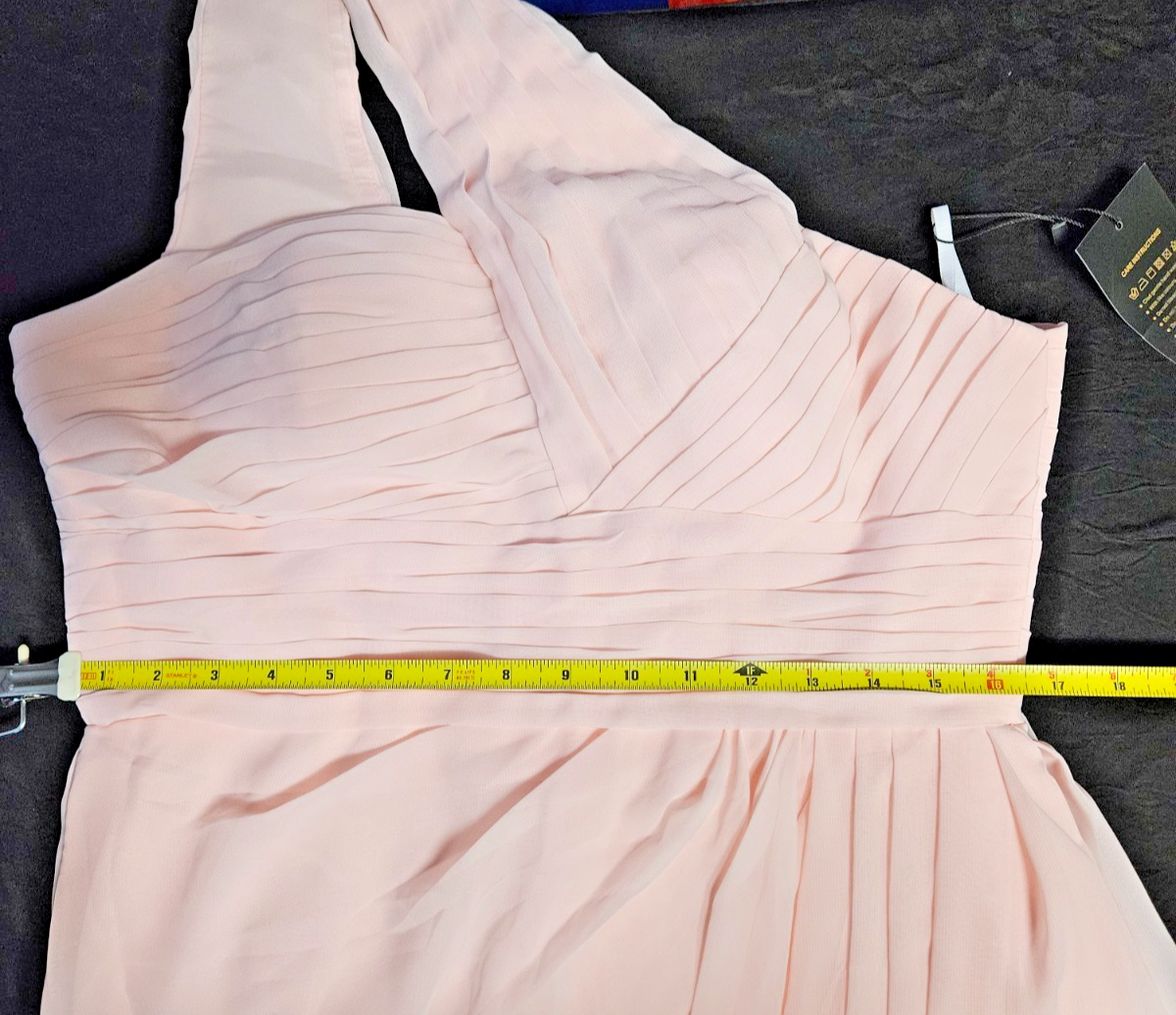 WOMEN'S SZ 10 PINK ONE SHOULDER CHIFFON PROM/FORMAL/BRIDESMAID GOWN NWT