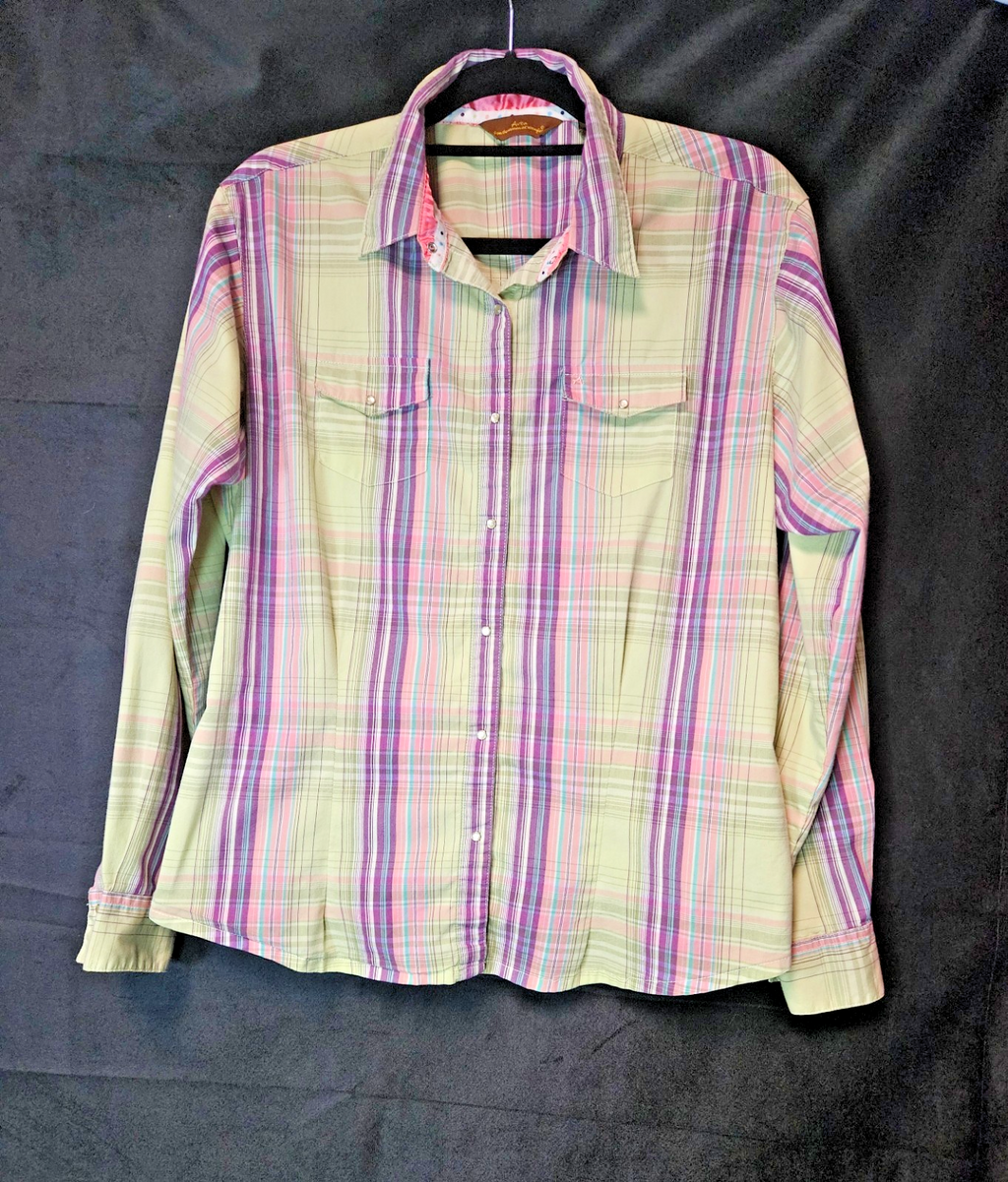 WRANGLER (AURA) WOMENS WESTERN SNAP BUTTON UP SHIRT SIZE XL