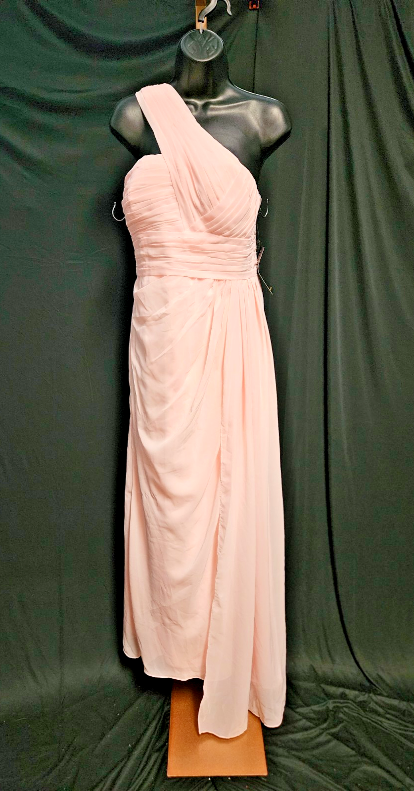 WOMEN'S SZ 10 PINK ONE SHOULDER CHIFFON PROM/FORMAL/BRIDESMAID GOWN NWT