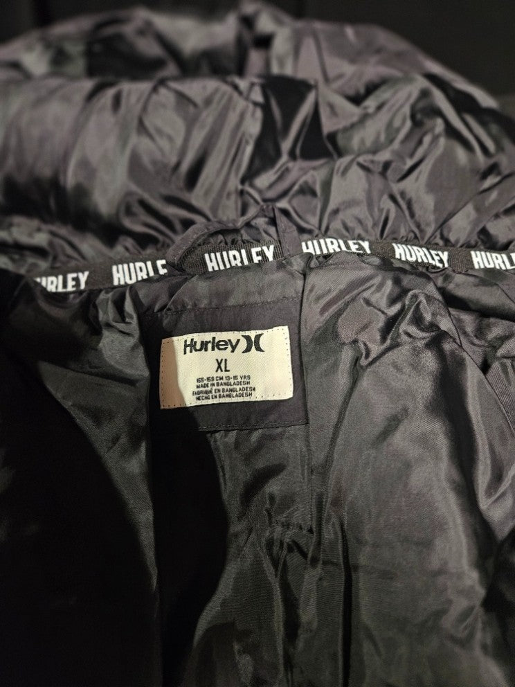 GIRLS SIZE XL  HURLEY VINSON FLEECE INSULATED BLACK JACKET NWT (155-159 cm)