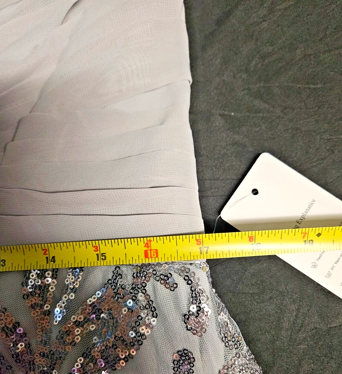 SZ 14 DEEP V-NECK SILVER-TONED,SEQUINED,FLORAL PATTERN FORMAL/PROM/GOWN CORSET