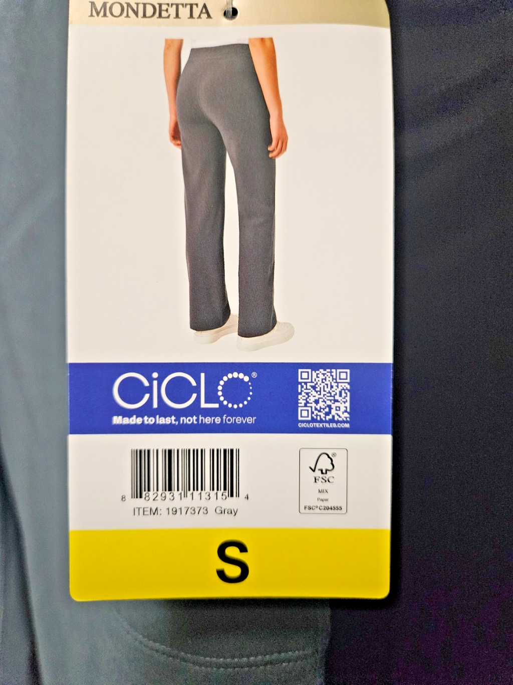 MONDETTA GRAY HIGH RISE STRAIGHT LEG ATHLETIC PANTS NWT